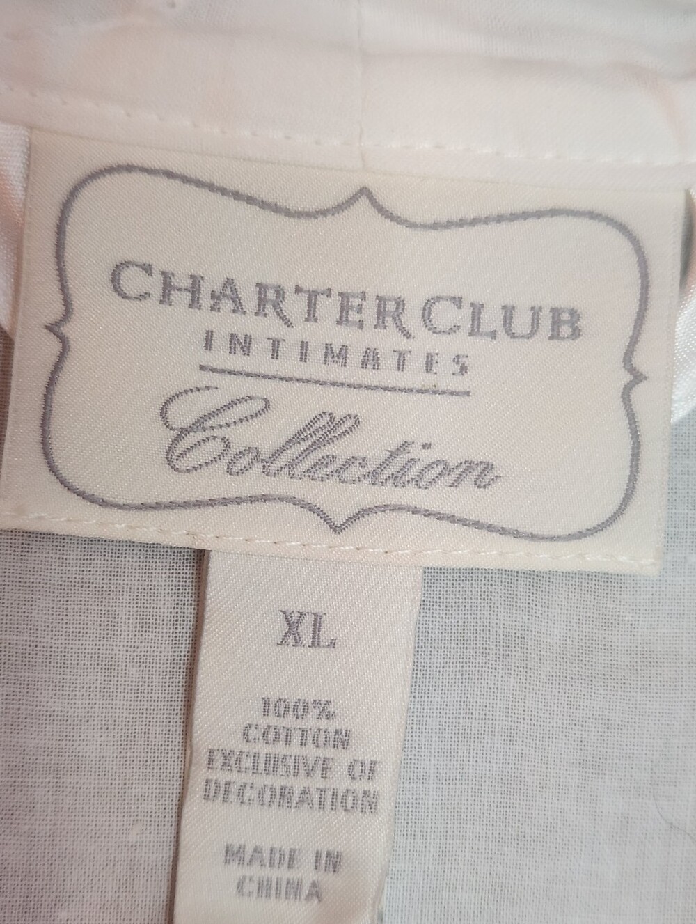 Charter Club Intimates White Sheer Floral Embroidered Robe 100% Cotton. Size XL - Picture 2 of 10